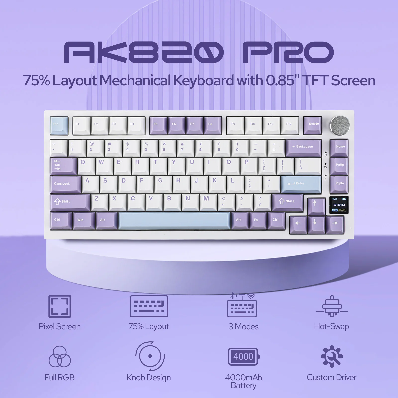 AJAZZ AK820 ProとAK820の違い｜TFTスクリーン付きをアリエク