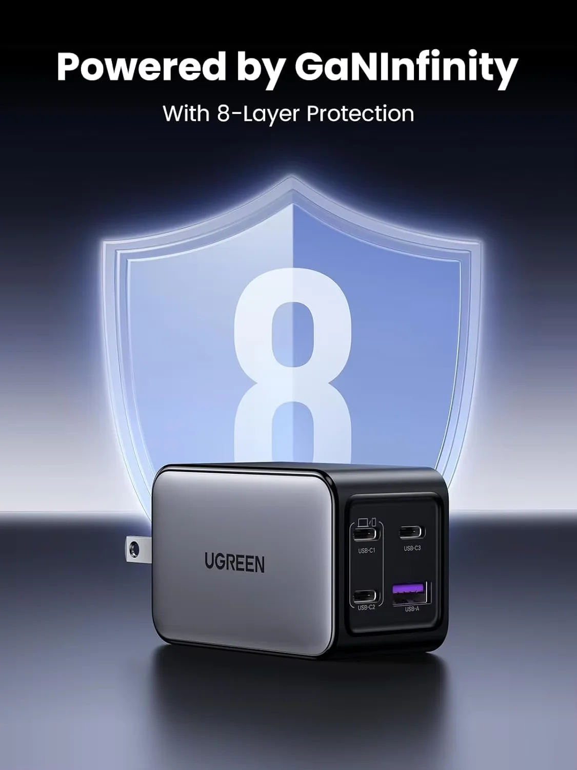 UGREEN Nexode 65W GaN USB C壁掛け充電器 4ポート