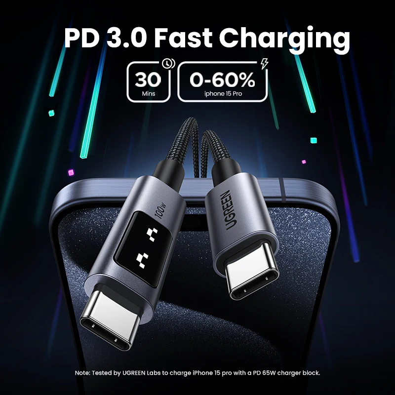 UGREEN UNO 100W ケーブル 使用イメージ