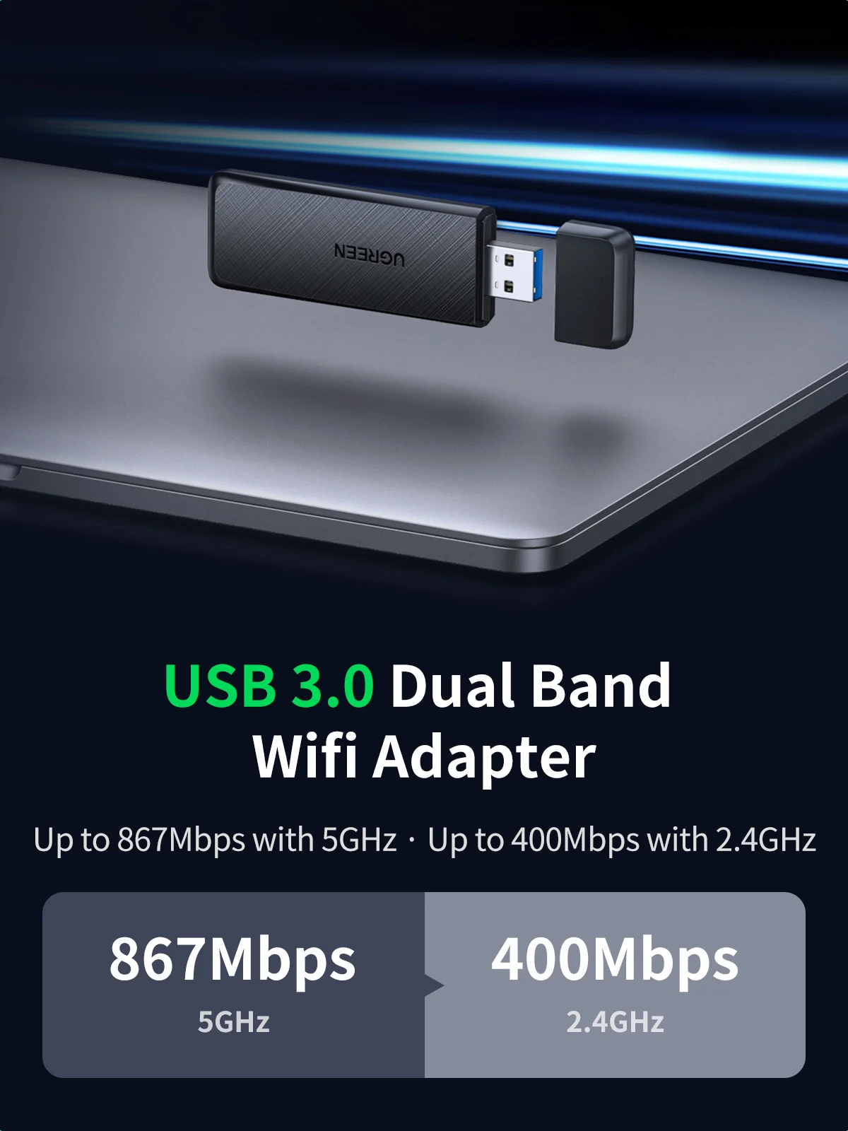 UGREEN AC1300 USB WiFi アダプター 詳細